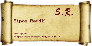 Sipos Radó névjegykártya